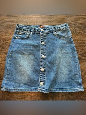 7 For All Mankind Girls Denim Skirt Size 14 | Button Front Jean Skirt